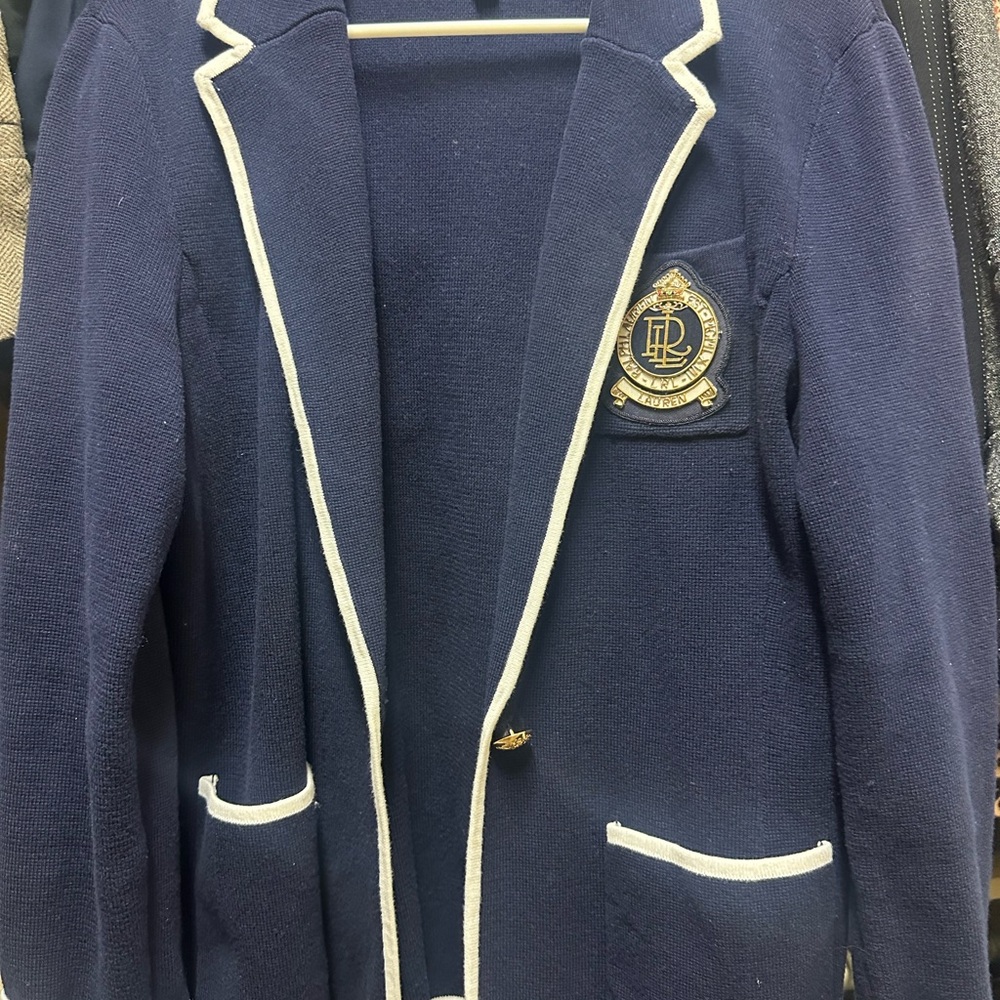 Ralph Lauren Dark Blue Blazer with Cream Accents
